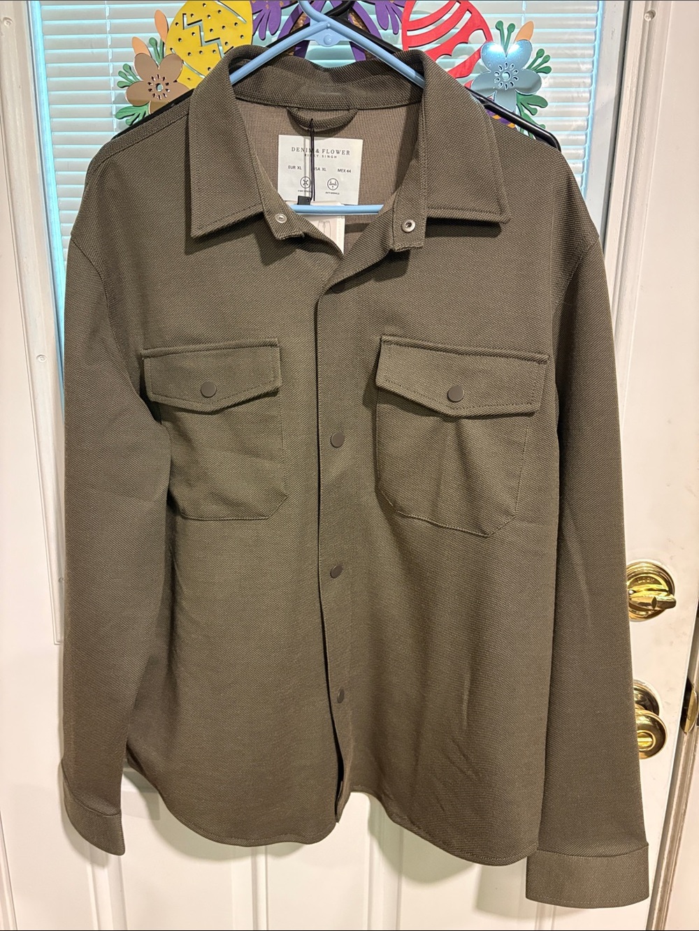 Denim & Flower Olive Green Overshirt. Men’s XL.